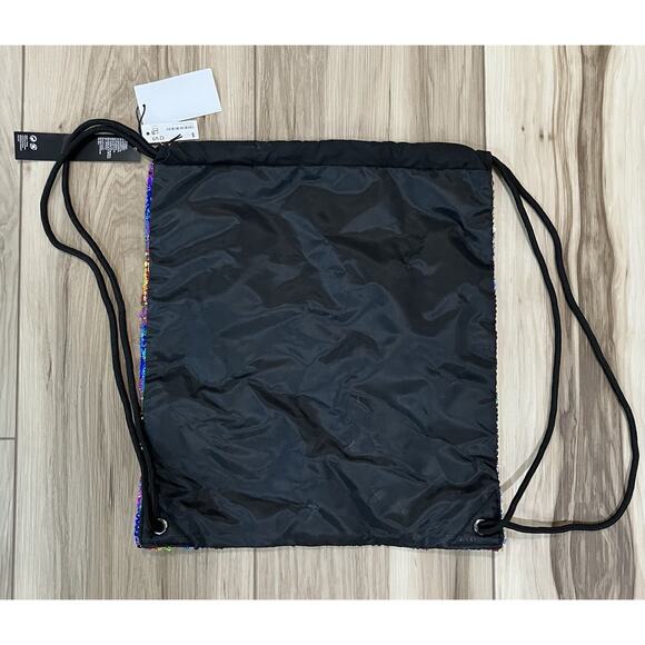 Drawstring Backpack With Reversible Sequin Pattern NWT - Picture 3 of 6